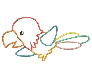 Stickdatei - Dschungeltiere Appli Papagei fliegend